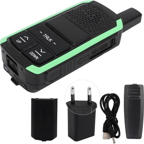Talkie-walkie sans fil 3W 400-470MHz, radio bidirectionnelle rechargeable, adapté restaurant centre commercial hôtel sécurité, prise UE. (1/5)