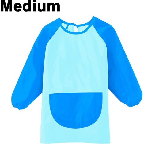 1 tablier d'art pour enfants, imperméable et anti-huile, avec poches, manches longues, taille M ou L (1/5)