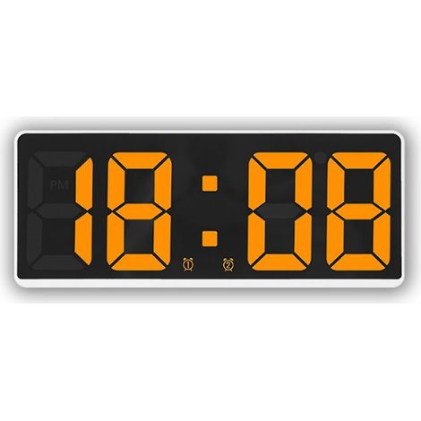 Horloge numérique simple à écran LED, horloge de chevet orange (1/5)