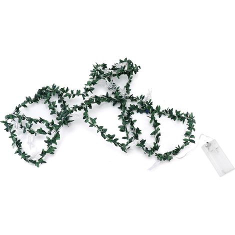 Guirlande lumineuse à 20 LED en forme d'étoile à cinq branches avec décoration végétale, idéale pour la décoration intérieure, les plantes artificielles et l'aménagement paysager étoilé. Lumière blanc (1/5)