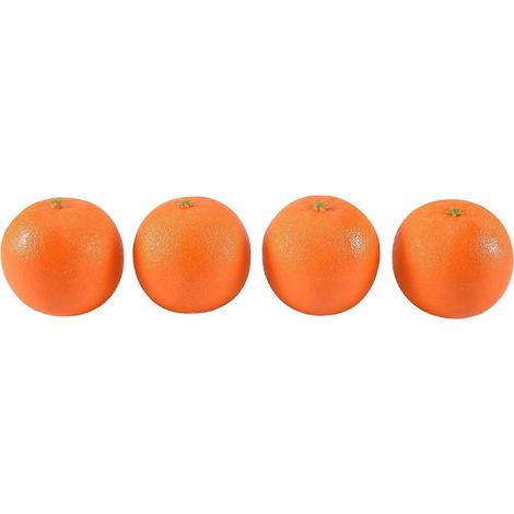 Lot de 4 oranges artificielles en plastique souple, couleur bordeaux, pour la décoration intérieure. (1/5)