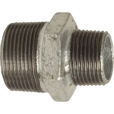Niple reductor de hierro fundido galvanizado de 1 1/2 x 3/4