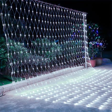 TolleTour Rete luminosa LED, 300 LED, 4,5 x 1,6 m, 8 modalità, luci IP44 per camera, Natale, matrimonio, festa, casa e giardino, Bianco freddo (1/5)