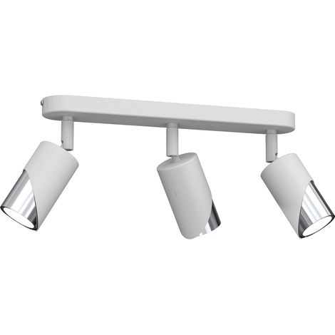 Rail 3 spots orientables blanc/chrome GU10 3x15W Shift