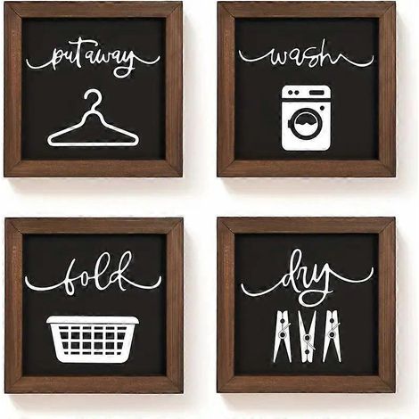 Panneau pour buanderie – Décoration murale rustique – Panneau en bois – Décoration murale rustique pour buanderie (1/4)