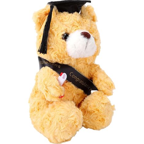 Peluche Ourson Diplômé avec Chapeau et Gland pour Cadeau de Remise (1/5)