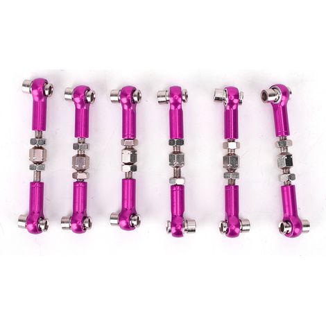 6 pièces Tiges de Direction Réglables pour Servos RC 1/10 Buggy Touring Car 47mm Accessoires Violet (1/5)