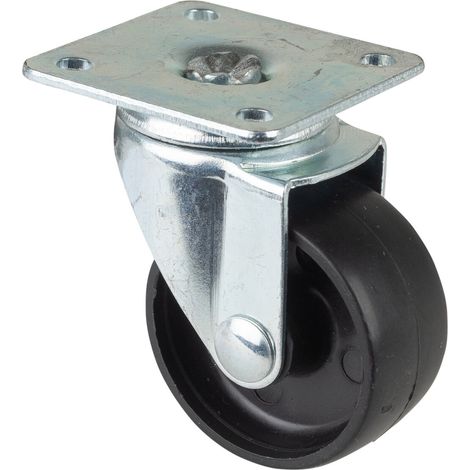 BS Rollen Lenkrolle D.40mm Trgf. 30kg m.Platte Ku.schwarz