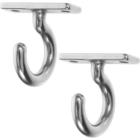 Stainless Steel Screw On Hanging Hooks 5mm 2 Pieces Ceiling (1/5)