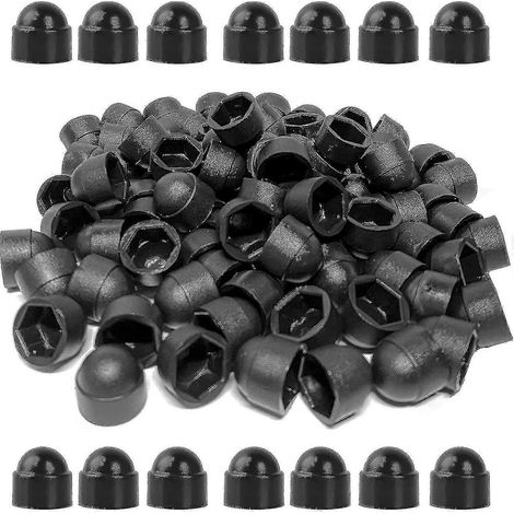 Bouchons de protection en plastique pour écrous et boulons M8/13 mm, hexagonaux, noirs, lot de 50 - B (1/5)