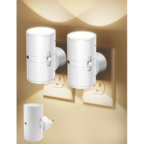 Luz nocturna，Luz nocturna infantil，Luz nocturna de pared con enchufe，Luz nocturna LED con sensor crepuscular，Blanco cálido 3000K，Paquete de 2 (1/5)