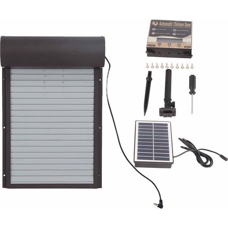 Porte automatique poulailler solaire métal rideau motorisé avec minuterie pour poules canards volaille (1/5)