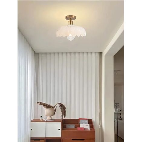 Plafonnier Vintage en Verre,Lampe de Plafond Moderne Abat-jour Design Fleurs Lustre Style Nordique pour Salon Chambre (1/5)