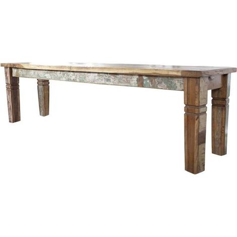 NATURE OF SPIRIT 37 Panca in legno riciclato - laccato / multicolore 200x40x45
