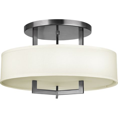 Elstead Hampton - 3 Licht Semi Flush Deckenleuchte Antik Nickel, E27 (1/4)