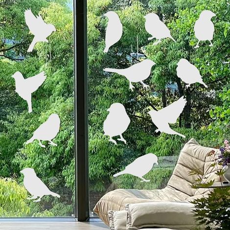 12 Pcs Autocollants Anti Collision pour Oiseaux,Autocollants Fenêtre Anti Collision,Faciles à Poser contre les chocs d'oiseaux,Stickers fenetre Pour Fenêtres et Portes Vitres, Decoration printemps (1/5)