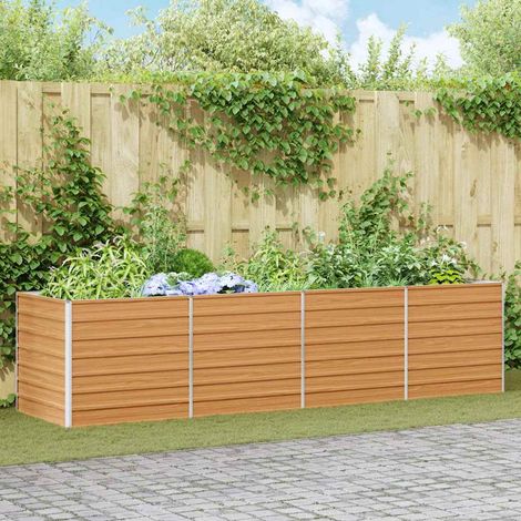 Teenpull – Hochbeet Hellbraun 320 x 80 x 77 cm Verzinkter Stahl (1/5)