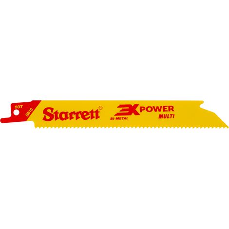 Starrett B6105-5 Bi-Metal Reciprocating Saw Blade, Straight 152mm Length, 10 TPI, Pack of 5