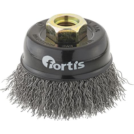 FORTIS Topfbürste, gewellter Stahldraht, 60x0,3mm M14 (1/3)