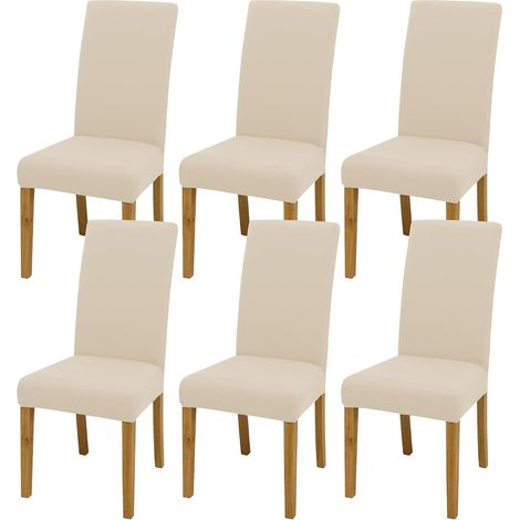 Élastique, Lot de 4, couleur beige, 6, Cuisine, Dossier, Housse, Chaise, Haute, Bureau (1/5)