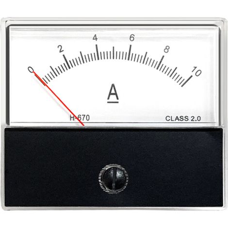 Ampèremètre analogique DC 0-10A classe 2.0, Cadran transparent, Aiguille sensible, Boîtier ABS compact (1/5)