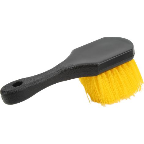 Brosse de nettoyage pour jantes et pneus de voiture, ergonomique, intérieur et extérieur, universelle, pour camion, remorque, camping-car et van, jaune (1/5)