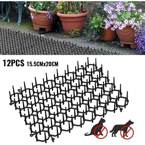 Lot de 12 tapis anti-chat à pointes, dissuasif pour animaux, répulsif jardin, effaroucheur chat et nuisibles (1/5)