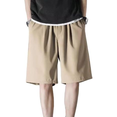 Men's casual shorts, loose fit, thin, lightweight, solid color, straight leg, summer athletic pants for walking and running, black, size M (1/5)