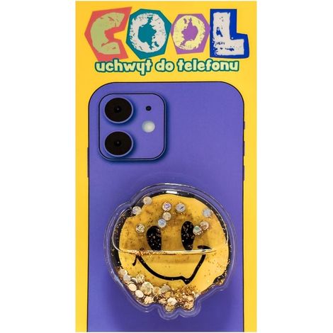 Supporto per cellulare alla moda. Faccina sorridente.