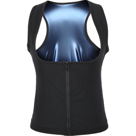 Gilet Sauna Femme, Haut Transpirant Chauffant avec Fermeture Éclair, Corset Taille Fine Respirant, Entraînement Sportif Taille L/XL (1/5)