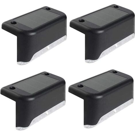 4er-Set Solarleuchten, LED-Solarleuchten für den Außenbereich, Solar-Gartenleuchten, weißes, wasserdichtes Licht, Dekoration für Treppen, Brücken, Stufen, Zäune, Höfe, Terrassen und Wege [Klasse (1/4)