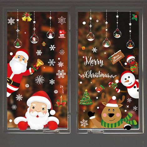 Weihnachtsdekoration: Fensteraufkleber mit Weihnachtsmann und Schneemann zum Selbermachen. Dekorative Fensteraufkleber mit Weihnachtsmann und Schneemann zum Selbermachen.