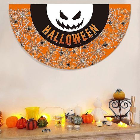 Guirlande de fanions pour Halloween, fanion en forme d'éventail à suspendre, décoration demi-cercle pour Halloween - Lilyme (1/4)