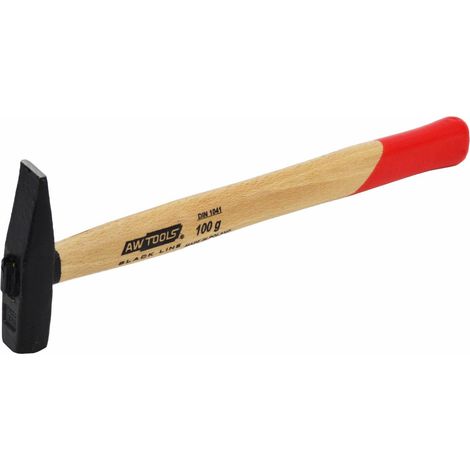 Martillo de cerrajero Awtools Black Line 0,1 kg con mango de madera, para trabajos ligeros de cerrajería, cabeza de acero templado, diseño compacto y ergonómico