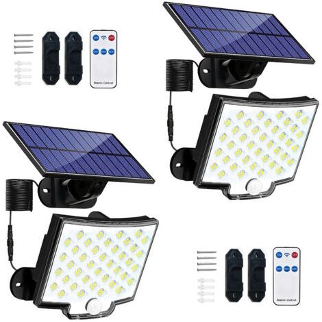 pièce Lampe Solaire Exterieur Detecteur de Mouvement,LED Convex Lenses Projecteur Solaire,3Mode 1500mAH Lumiere Solaire Exterieuré tanchéité IP65 Spot Extérieur pour Jardin Garage Cour (1/5)