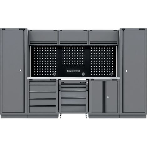 Sealey APMSBESTACK01SS Superline PRO Black Edition Storage System with Stainless Worktop 3.24m