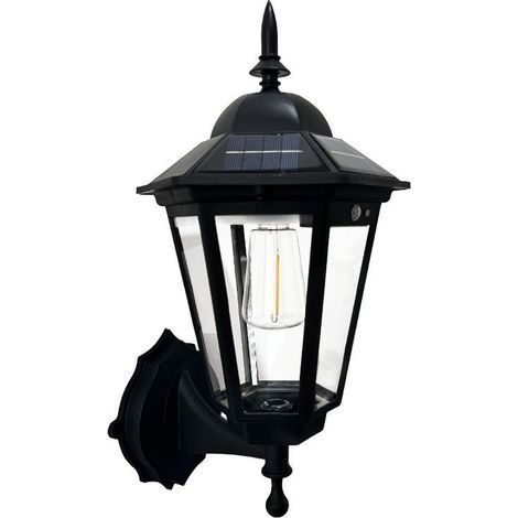 Solarbetriebene Außenleuchte für den Garten, schaltet sich bei Dämmerung automatisch ein, Retro-Wandleuchte mit Bewegungsmelder (1/5)