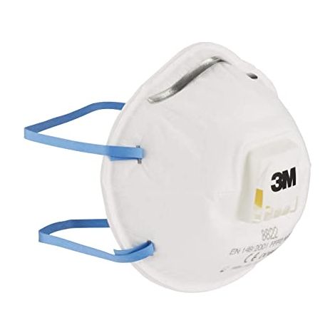 Maschera usa e getta 3m 8822 valvola clip naso regolabile
