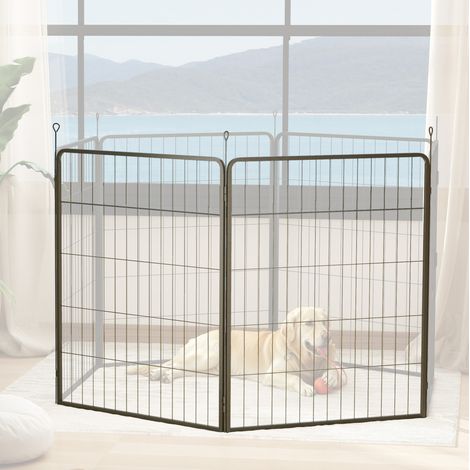 Pannelli di estensione per recinto per cani, set da 2, 80 x 100 cm, acciaio, nero DESVIAE (1/5)