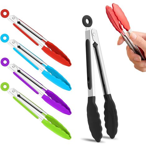Silicone Mini Kitchen Tongs - Pack of 5 (1/5)
