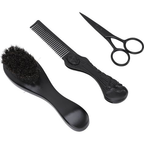 Kit de Modelage Barbe Professionnel - Ensemble Ciseaux, Brosse et Peigne Voyage avec Pochette de Transport (1/5)