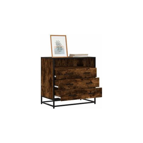Commode chêne fumé 70x41x70 bois d'ingénierie (1/5)
