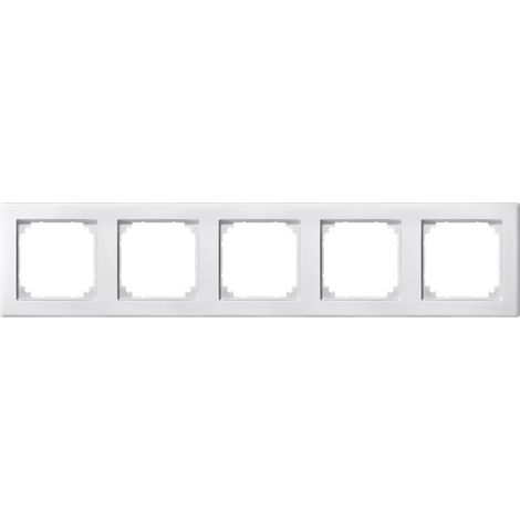 Merten Rahmen 5-fach polarweiß mit Kst für GEB-K M-SMART 484519 (1/2)