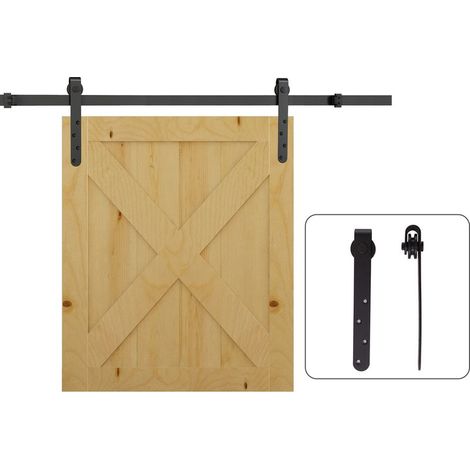 Schiebetür-Set für eine Türstärke von 20–25 mm, max. Breite 0,9 m, max. Belastung 20 kg, schwarzer Stahl (1/5)