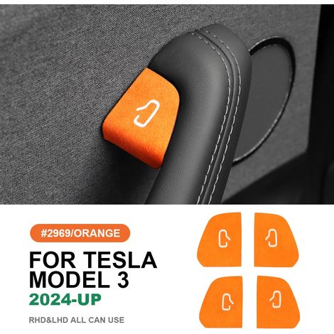 (Modèle 3 Highland C) Cache-interrupteur de porte en daim compatible avec Tesla Model 3 Highland (à partir de 2024) - Accessoires de protection et de décoration pour voiture (1/5)