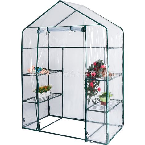 Housse transparente étanche serre simple compartiment grande hauteur dimensions 143 73 195 plantes extérieures (1/3)
