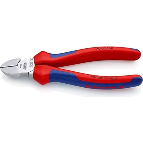 KNIPEX 70 05 160 Alicate de corte diagonal con mangos confort cromado 160 mm