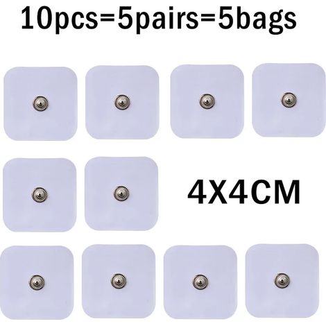 10/20 électrodes blanches pour appareil de massage TENS numérique (électrostimulation transcutanée, acupuncture, thérapie par fréquences numériques, amincissement) 05427