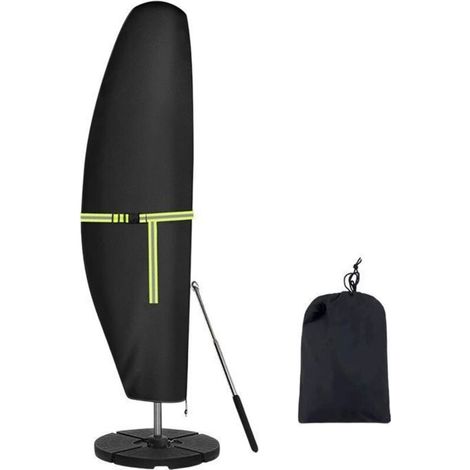 Oxford 420D Parasol Cover - Waterproof & UV-Resistant - 210 cm, with Poles & Bag Included - Black (1/5)