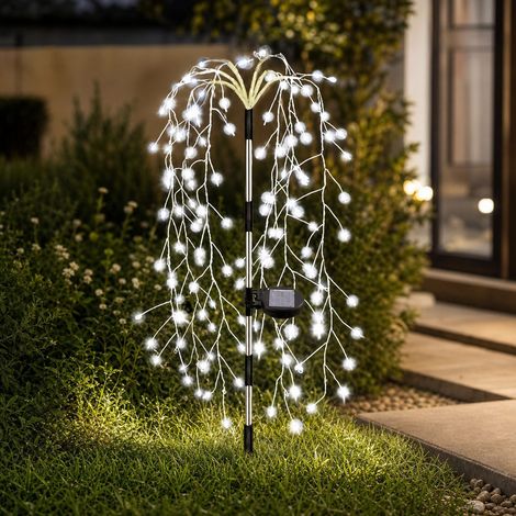 Guirlande Solaire Effet Feu d'Artifice 200 LED Cuivre IP65 Étanche Lumière Blanche Chaude pour Jardin Terrasse Décoration Extérieure (1/4)